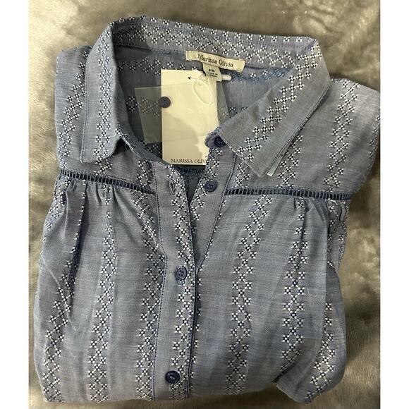 Marissa Olivia Size PS-Collared Button Down Full Length Sleeve Or Roll Tab. NWT - Picture 9 of 9